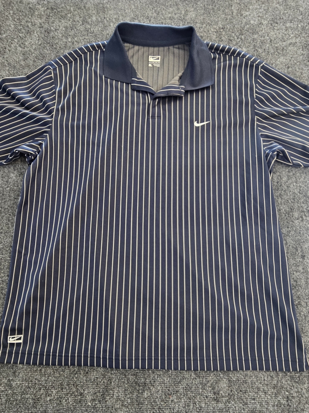 Nike Men's Navy Pinstripe Polo Shirt